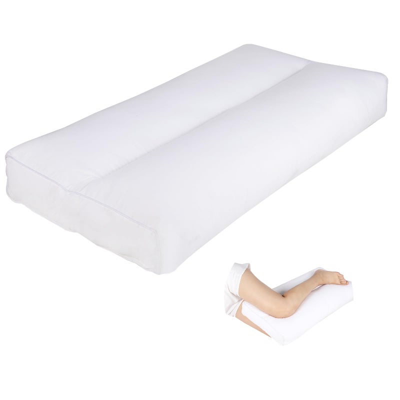 MINUPWELL Knee Pillow for Side Sleepers - Between Leg & Under Knee Pillow for Back Sleepers - Leg Pillow with 850G 7D Alternative for Relieving Leg  Back  and Knee Pain - 100% Cotton Fabric - White - Image 1